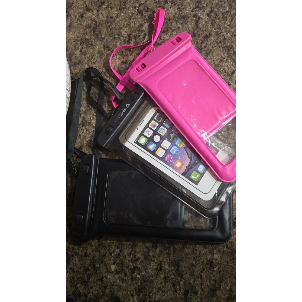 (3) Waterproof phone & Cam large Watersports Cell Protector NWOT 1 pink/2 black